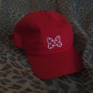 Minnie Bow Disney hat Red and White